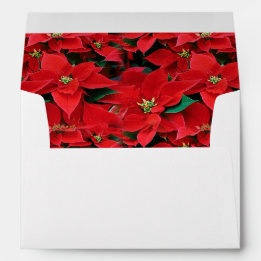 Red Poinsettia Holiday Envelope