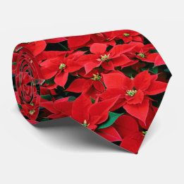 Red Poinsettia Holiday Tie