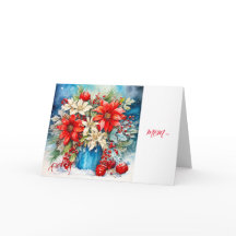 RED POINSETTIA - MOM CHRISTMAS CARD