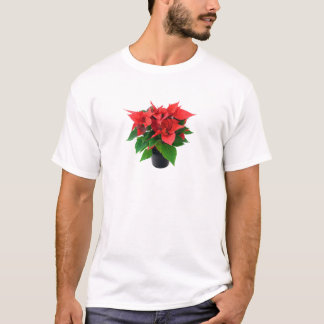 Red Poinsettia on a White Background T-Shirt