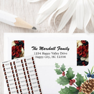 Red Poinsettia Return Address