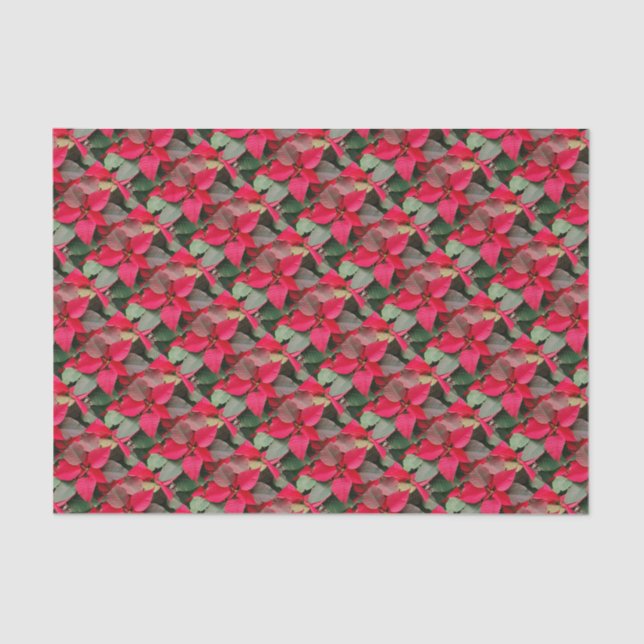 Red Poinsettia Wrapping Paper (Front)