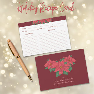 Red Poinsettias Family Vacances Recettes Cartes