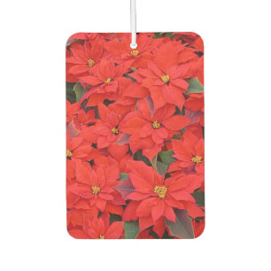 Red Poinsettias I Christmas Holiday Floral Photo Air Freshener