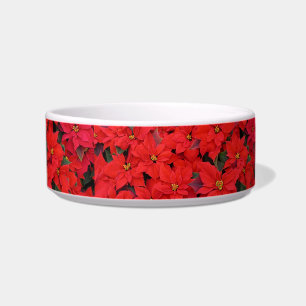 Red Poinsettias I Christmas Holiday Floral Photo Bowl