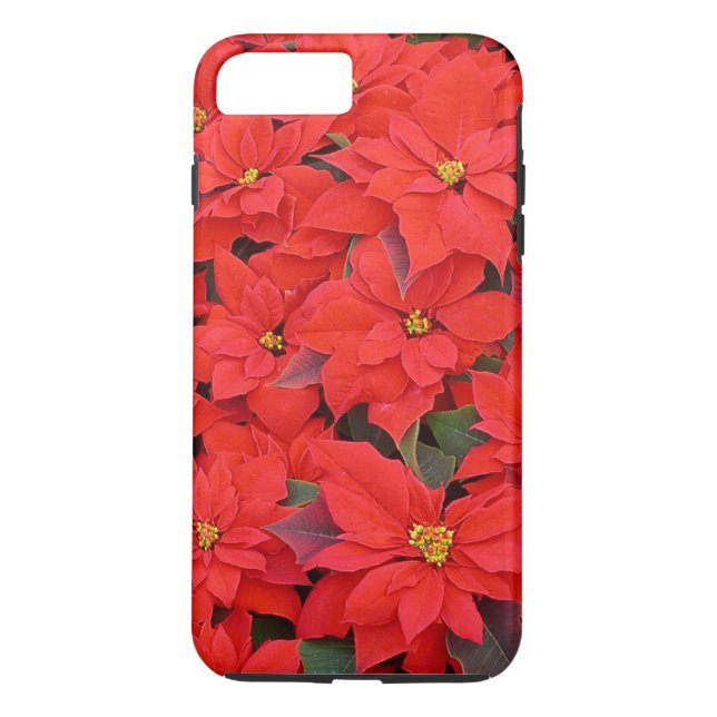 Red Poinsettias I Christmas Holiday Floral Photo Case-Mate iPhone Case (Back)
