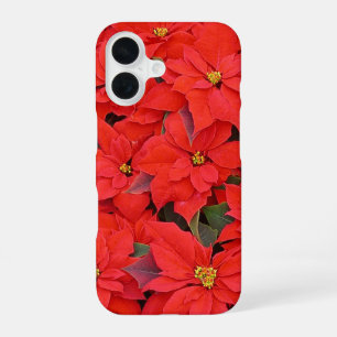Red Poinsettias I Christmas Holiday Floral Photo iPhone 16 Case