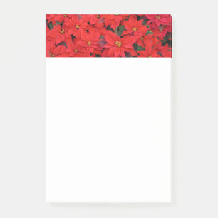 Red Poinsettias I Christmas Holiday Floral Photo Post-it Notes