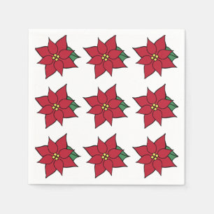 Red Poinsettias Napkins