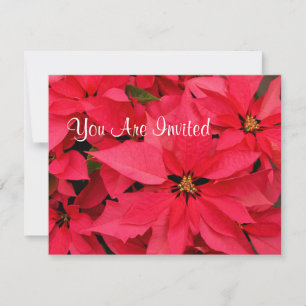 Red Poinsettias Noël Invitations