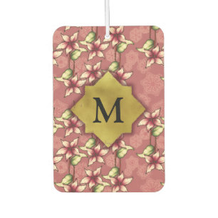 Red Poinsettias & Snowflakes Christmas Monogram Air Freshener