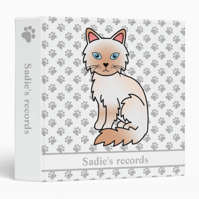Red Point Birman / Ragdoll Cat & Pet Records Text Binder (Front/Spine)