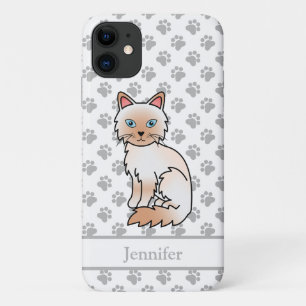 Red Point Birman / Ragdoll Cute Cat & Name iPhone 11 Case