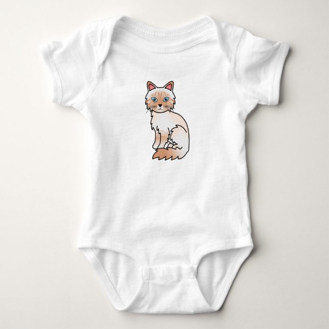 Red Point Tabby Birman / Ragdoll Cat Baby Bodysuit (Front)