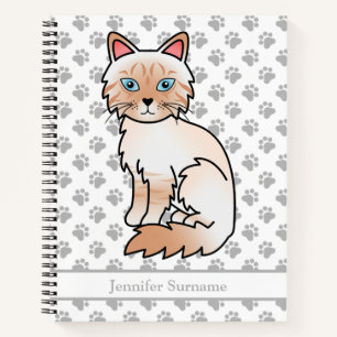 Red Point Tabby Birman / Ragdoll & Custom Text Notebook