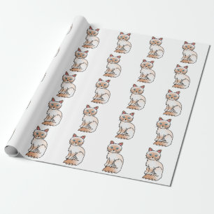 Red Point Tabby Birman / Ragdoll Cute Cat Pattern Wrapping Paper