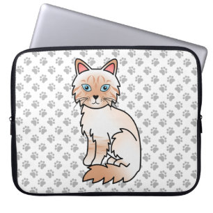 Red Point Tabby Birman / Ragdoll Cute Cat & Paws Laptop Sleeve