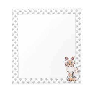Red Point Tabby Birman / Ragdoll Cute Cat & Paws Notepad