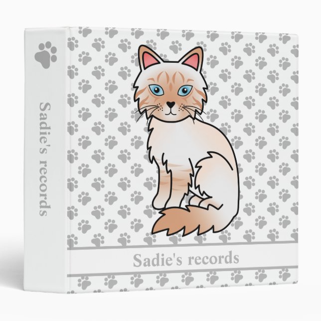 Red Point Tabby Birman/Ragdoll & Pet Records Text Binder (Front/Spine)