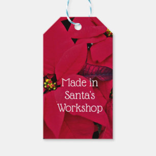 RED POINTSETTIA GIFT TAG
