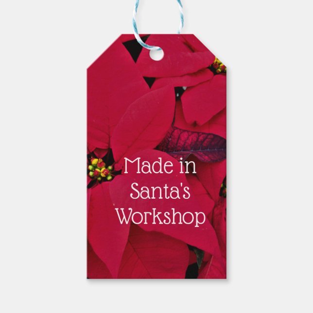RED POINTSETTIA GIFT TAG (Front)