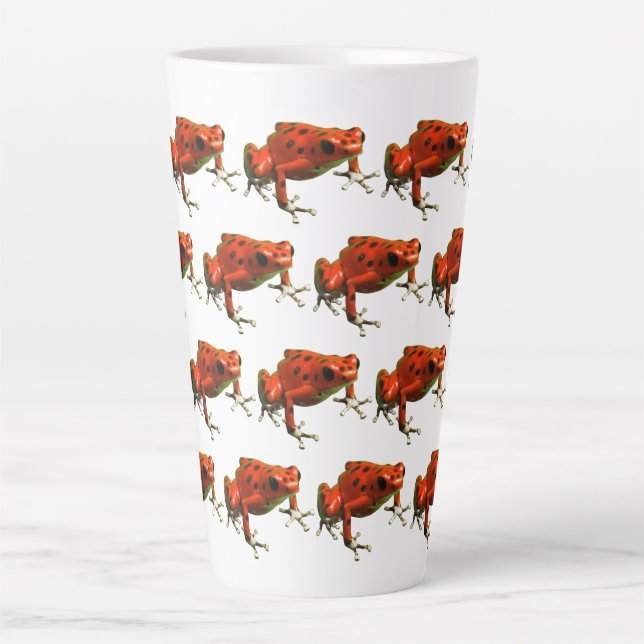 Red Poison Dart Frog Latte Mug (Front)