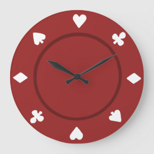 Red Poker Chip Clock