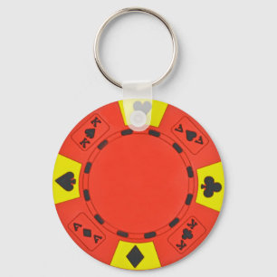 Red Poker Chip Keychain