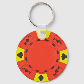 Red Poker Chip Keychain