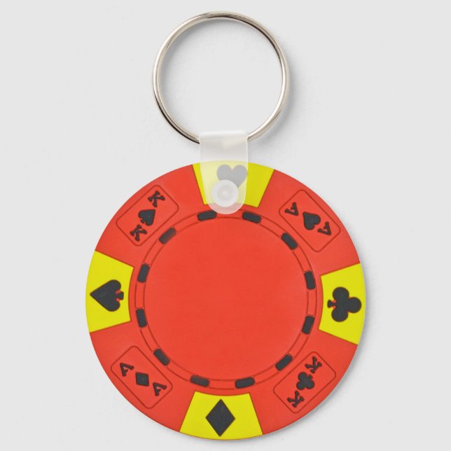 Red Poker Chip Keychain (Front)