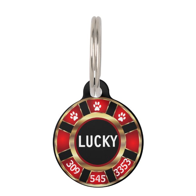  Red Poker Chip | Personalize Pet Tag (Front)