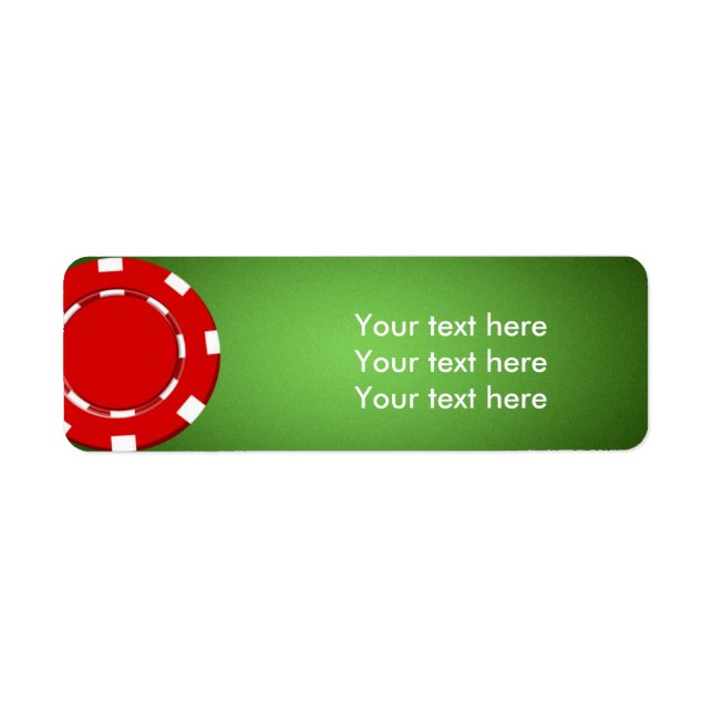 Red poker puce casino adresse retour étiquettes (Devant)