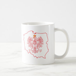 Red Polish Map With Eagle Coffee Mug