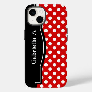 Red Polka Dot Black Frame Case-Mate iPhone 14 Case