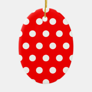 Red Polka Dot Ceramic Ornament