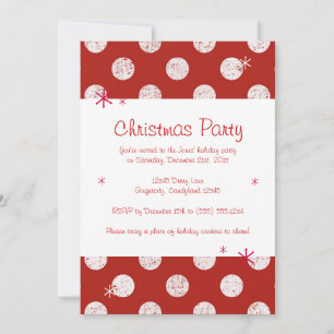 Red Polka Dot Christmas Party Invitation