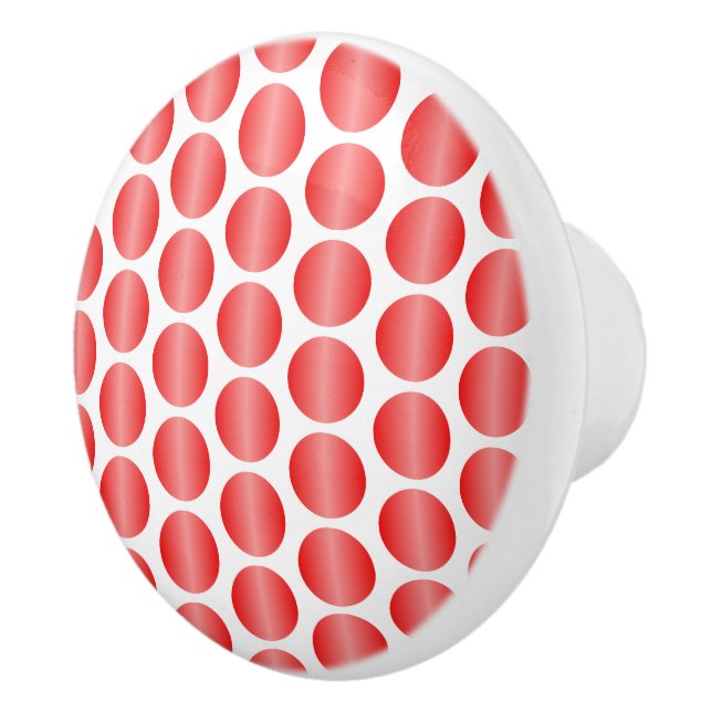 Red Polka Dot Design Ceramic Knob (Right)