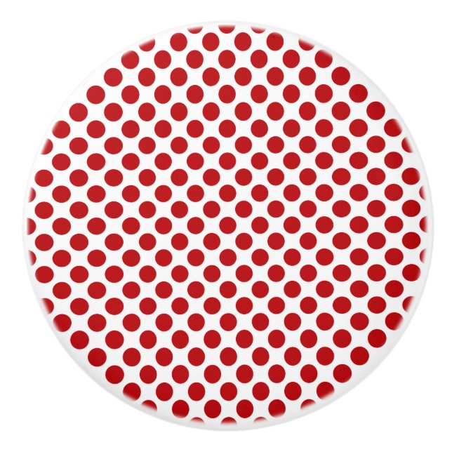 Red Polka Dot Design - Drawer Knob (Front)