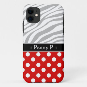 Red Polka Dot Faded Zebra Imprimer iPhone 5 Coque