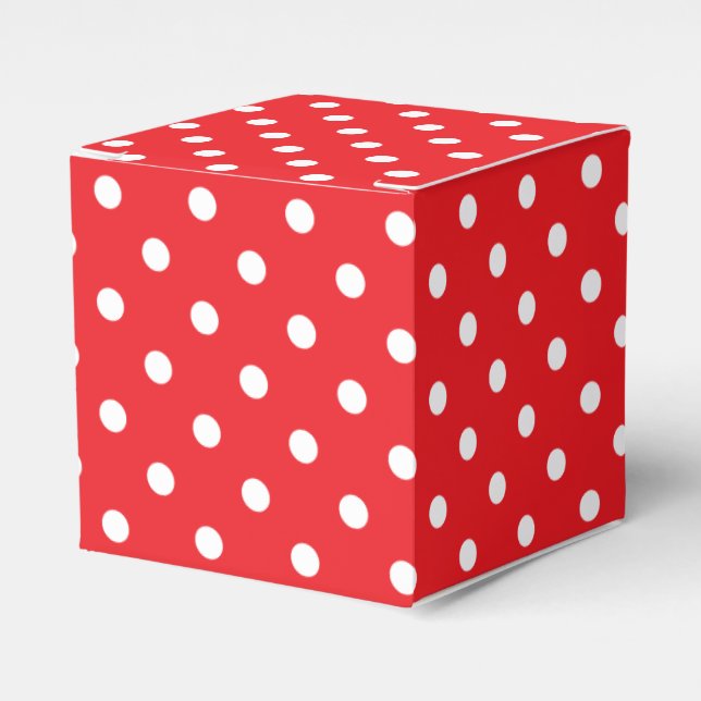 Red polka dot favor box (Front Side)