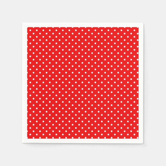 Red polka dot favour box napkin (Front)