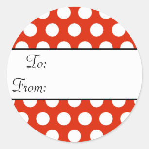 Red Polka Dot Gift Tag Sticker