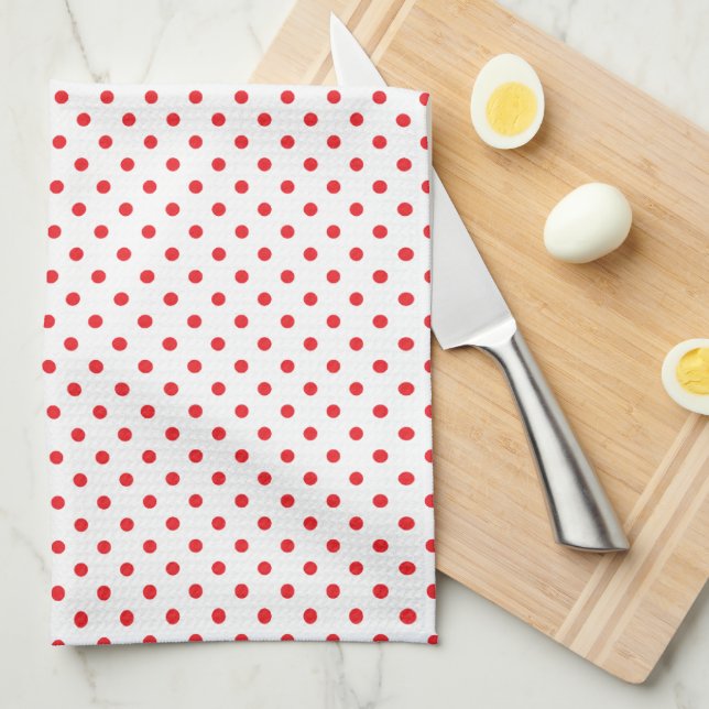 Red Polka Dot Kitchen Towel (Quarter Fold)