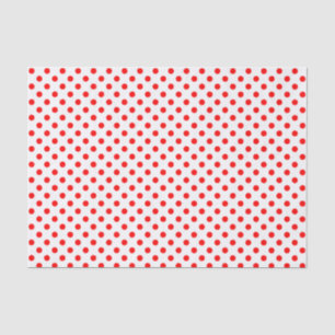 Red Polka Dot on White Tissue Paper