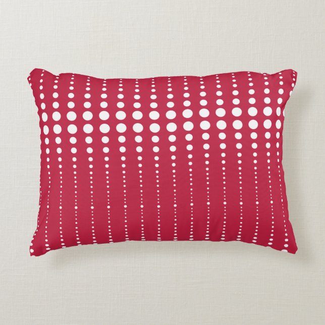 Red polka dot , polka dot, retro, retro polka dot accent pillow (Front)