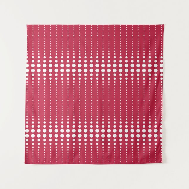 Red polka dot , polka dot, retro, retro polka dot tapestry (Front)