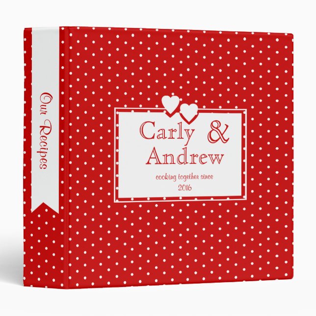 Red Polka Dot Recipe Binder (Front/Spine)