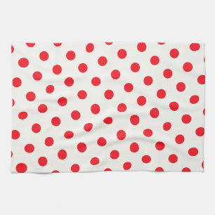 Red Polka Dot Retro Design Kitchen Towel