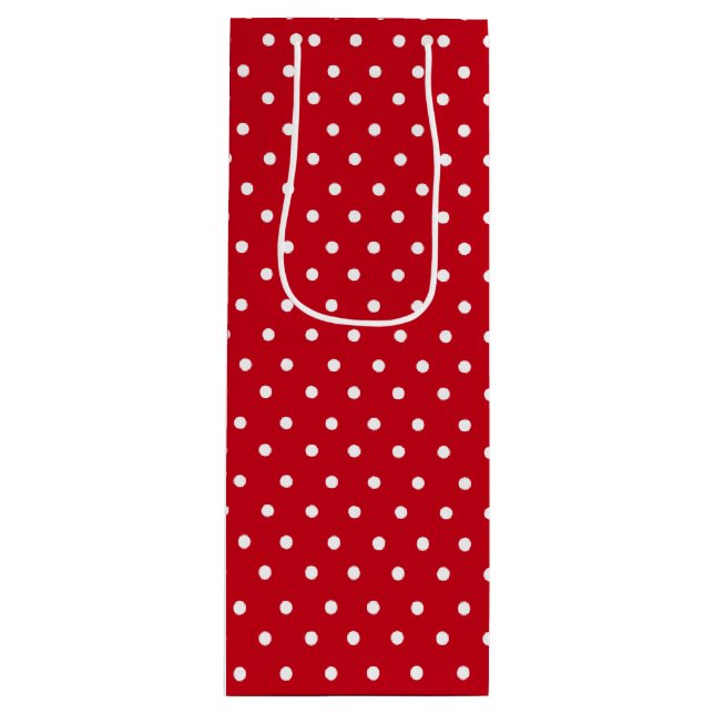 Red Polka Dot Wine Gift Bag (Front)