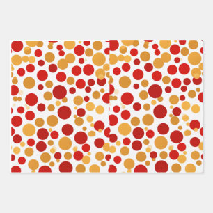  Red Polka-Dot Wrapping Paper Set